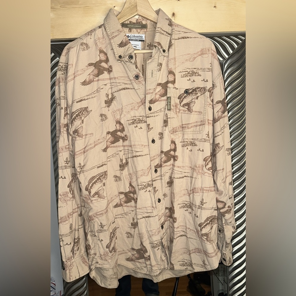 Columbia Sportswear Shirt Men’s Corduroy Long Sleeve Hunting Shirt Size Large